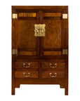 Chinese Qing Dynasty 19th Century Elm and Wood Cabinet with Doors and Drawers-1. Asian & Chinese Furniture, Art, Antiques, Vintage Home Décor for sale at FEA Home