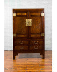 Chinese Qing Dynasty 19th Century Elm and Wood Cabinet with Doors and Drawers-2. Asian & Chinese Furniture, Art, Antiques, Vintage Home Décor for sale at FEA Home