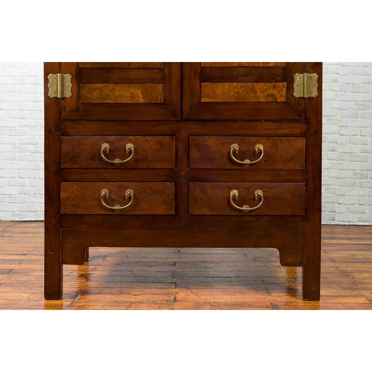 Chinese Qing Dynasty 19th Century Elm and Wood Cabinet with Doors and Drawers-8. Asian & Chinese Furniture, Art, Antiques, Vintage Home Décor for sale at FEA Home