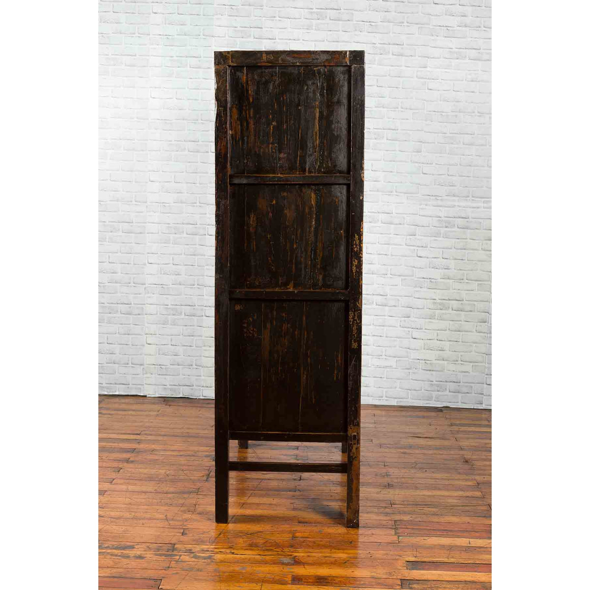 Chinese Qing Two-Door Cabinet with Chinoiserie and Original Black Lacquer-16. Asian & Chinese Furniture, Art, Antiques, Vintage Home Décor for sale at FEA Home