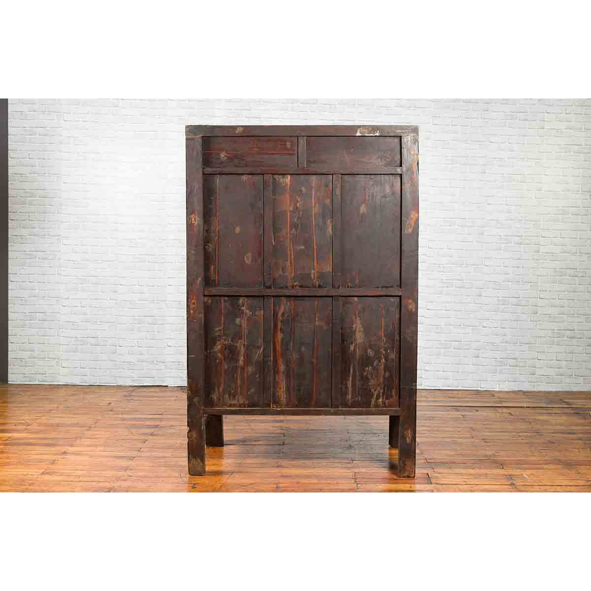 Chinese Qing Two-Door Cabinet with Chinoiserie and Original Black Lacquer-17. Asian & Chinese Furniture, Art, Antiques, Vintage Home Décor for sale at FEA Home