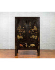 Chinese Qing Two-Door Cabinet with Chinoiserie and Original Black Lacquer-4. Asian & Chinese Furniture, Art, Antiques, Vintage Home Décor for sale at FEA Home