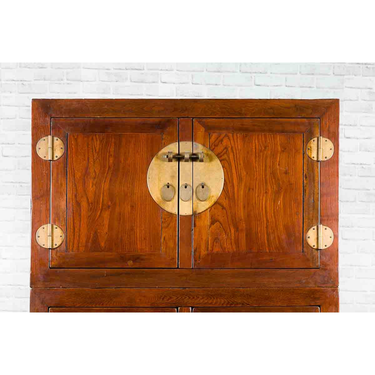 Chinese Qing Dynasty 19th Century Elm and Burl Wood Multiseason Compound Cabinet-7. Asian & Chinese Furniture, Art, Antiques, Vintage Home Décor for sale at FEA Home
