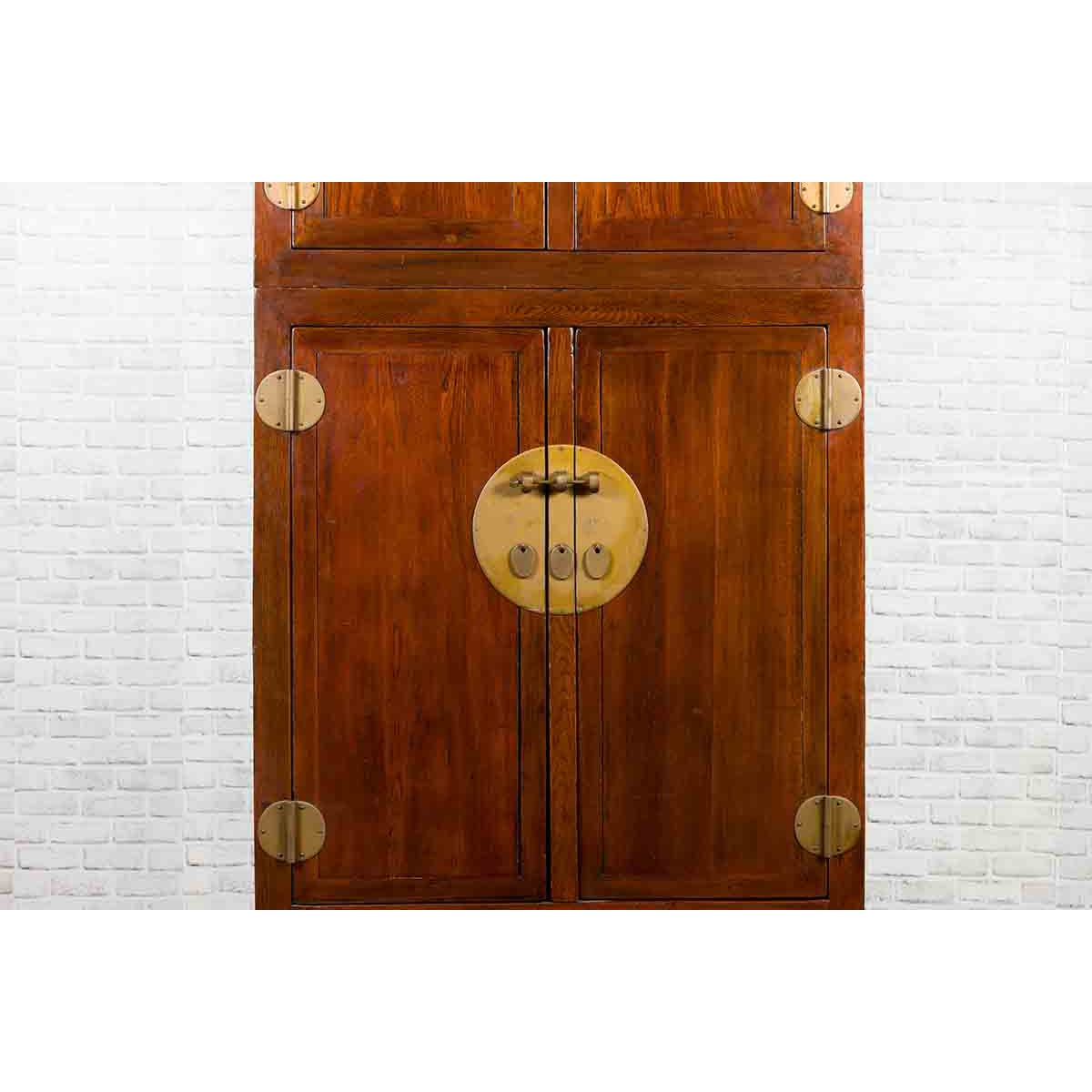 Chinese Qing Dynasty 19th Century Elm and Burl Wood Multiseason Compound Cabinet-8. Asian & Chinese Furniture, Art, Antiques, Vintage Home Décor for sale at FEA Home