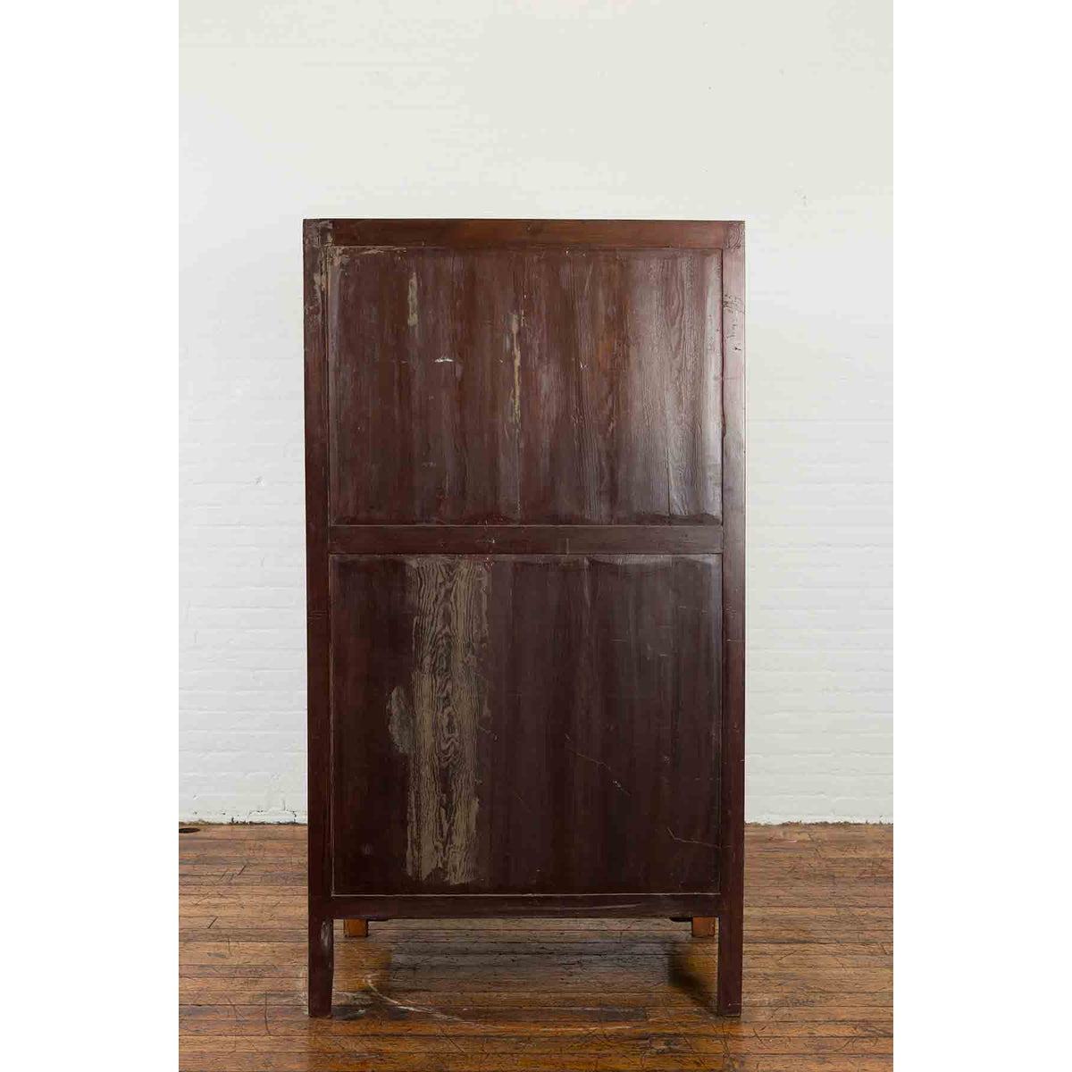 Chinese Hebei Province Early 20th Century Burl Wood Cabinet with Brass Medallion-11. Asian & Chinese Furniture, Art, Antiques, Vintage Home Décor for sale at FEA Home