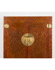 Chinese Hebei Province Early 20th Century Burl Wood Cabinet with Brass Medallion-6. Asian & Chinese Furniture, Art, Antiques, Vintage Home Décor for sale at FEA Home