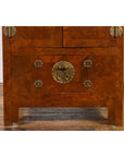 Chinese Hebei Province Early 20th Century Burl Wood Cabinet with Brass Medallion-7. Asian & Chinese Furniture, Art, Antiques, Vintage Home Décor for sale at FEA Home