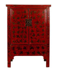 19th Century Red Lacquer Cabinet with Butterfly Design-1. Asian & Chinese Furniture, Art, Antiques, Vintage Home Décor for sale at FEA Home