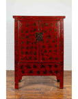 19th Century Red Lacquer Cabinet with Butterfly Design-2. Asian & Chinese Furniture, Art, Antiques, Vintage Home Décor for sale at FEA Home