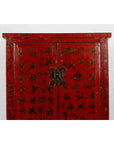 19th Century Red Lacquer Cabinet with Butterfly Design-8. Asian & Chinese Furniture, Art, Antiques, Vintage Home Décor for sale at FEA Home