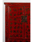 19th Century Red Lacquer Cabinet with Butterfly Design-10. Asian & Chinese Furniture, Art, Antiques, Vintage Home Décor for sale at FEA Home