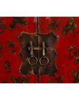 19th Century Red Lacquer Cabinet with Butterfly Design-12. Asian & Chinese Furniture, Art, Antiques, Vintage Home Décor for sale at FEA Home