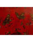 19th Century Red Lacquer Cabinet with Butterfly Design-13. Asian & Chinese Furniture, Art, Antiques, Vintage Home Décor for sale at FEA Home