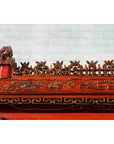 Chinese Qing Dynasty 19th Century Red Lacquered Wedding Cabinet with Carving-10. Asian & Chinese Furniture, Art, Antiques, Vintage Home Décor for sale at FEA Home