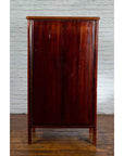 Chinese Red Lacquer Ming Dynasty Style Cabinet with Floral-Carved Gilt Apron-13. Asian & Chinese Furniture, Art, Antiques, Vintage Home Décor for sale at FEA Home