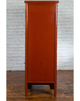 Chinese Red Lacquer Ming Dynasty Style Cabinet with Floral-Carved Gilt Apron-14. Asian & Chinese Furniture, Art, Antiques, Vintage Home Décor for sale at FEA Home