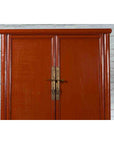 Chinese Red Lacquer Ming Dynasty Style Cabinet with Floral-Carved Gilt Apron-5. Asian & Chinese Furniture, Art, Antiques, Vintage Home Décor for sale at FEA Home