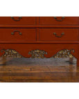 Chinese Red Lacquer Ming Dynasty Style Cabinet with Floral-Carved Gilt Apron-9. Asian & Chinese Furniture, Art, Antiques, Vintage Home Décor for sale at FEA Home