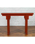 19th Century Chinese Qing Dynasty Period Red Lacquer Console Altar Table-7. Asian & Chinese Furniture, Art, Antiques, Vintage Home Décor for sale at FEA Home