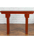 19th Century Chinese Qing Dynasty Period Red Lacquer Console Altar Table-5. Asian & Chinese Furniture, Art, Antiques, Vintage Home Décor for sale at FEA Home