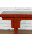 19th Century Chinese Qing Dynasty Period Red Lacquer Console Altar Table-11. Asian & Chinese Furniture, Art, Antiques, Vintage Home Décor for sale at FEA Home