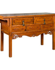 Chinese Qing Dynasty Period 19th Century Elm Sideboard with Dragon Carved Apron-1. Asian & Chinese Furniture, Art, Antiques, Vintage Home Décor for sale at FEA Home