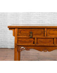 Chinese Qing Dynasty Period 19th Century Elm Sideboard with Dragon Carved Apron-5. Asian & Chinese Furniture, Art, Antiques, Vintage Home Décor for sale at FEA Home
