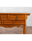 Chinese Qing Dynasty Period 19th Century Elm Sideboard with Dragon Carved Apron-6. Asian & Chinese Furniture, Art, Antiques, Vintage Home Décor for sale at FEA Home