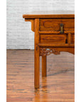 Chinese Qing Dynasty Period 19th Century Elm Sideboard with Dragon Carved Apron-7. Asian & Chinese Furniture, Art, Antiques, Vintage Home Décor for sale at FEA Home