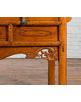 Chinese Qing Dynasty Period 19th Century Elm Sideboard with Dragon Carved Apron-11. Asian & Chinese Furniture, Art, Antiques, Vintage Home Décor for sale at FEA Home