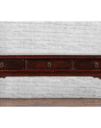 Chinese 19th Century Qing Dynasty Elm Low Console Table with Three Drawers-13. Asian & Chinese Furniture, Art, Antiques, Vintage Home Décor for sale at FEA Home