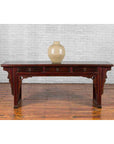 Chinese 19th Century Qing Dynasty Elm Low Console Table with Three Drawers-4. Asian & Chinese Furniture, Art, Antiques, Vintage Home Décor for sale at FEA Home