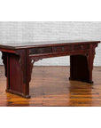 Chinese 19th Century Qing Dynasty Elm Low Console Table with Three Drawers-16. Asian & Chinese Furniture, Art, Antiques, Vintage Home Décor for sale at FEA Home