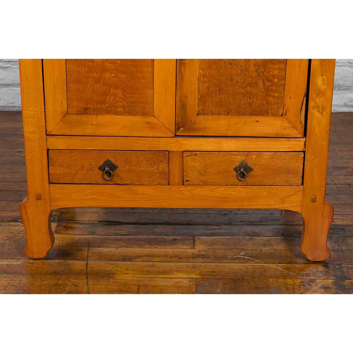 Chinese 19th Century Qing Dynasty Cabinet with Two Doors over Two Drawers-7. Asian & Chinese Furniture, Art, Antiques, Vintage Home Décor for sale at FEA Home