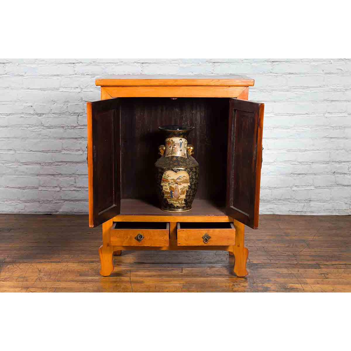 Chinese 19th Century Qing Dynasty Cabinet with Two Doors over Two Drawers-4. Asian & Chinese Furniture, Art, Antiques, Vintage Home Décor for sale at FEA Home