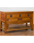 Chinese Qing Dynasty 19th Century Waisted Sideboard with Carved Floral Motifs-2. Asian & Chinese Furniture, Art, Antiques, Vintage Home Décor for sale at FEA Home