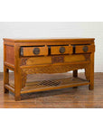 Chinese Qing Dynasty 19th Century Waisted Sideboard with Carved Floral Motifs-13. Asian & Chinese Furniture, Art, Antiques, Vintage Home Décor for sale at FEA Home