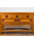 Chinese Qing Dynasty 19th Century Waisted Sideboard with Carved Floral Motifs-3. Asian & Chinese Furniture, Art, Antiques, Vintage Home Décor for sale at FEA Home
