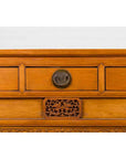 Chinese Qing Dynasty 19th Century Waisted Sideboard with Carved Floral Motifs-6. Asian & Chinese Furniture, Art, Antiques, Vintage Home Décor for sale at FEA Home