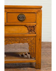 Chinese Qing Dynasty 19th Century Waisted Sideboard with Carved Floral Motifs-11. Asian & Chinese Furniture, Art, Antiques, Vintage Home Décor for sale at FEA Home
