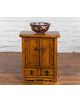 Chinese Qing Dynasty 19th Century Elmwood Side Cabinet with Doors and Drawers-11. Asian & Chinese Furniture, Art, Antiques, Vintage Home Décor for sale at FEA Home
