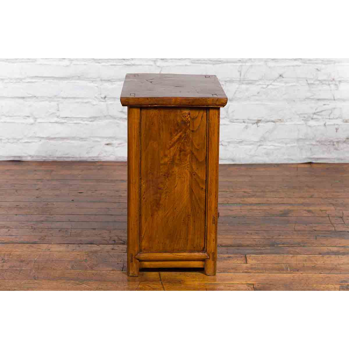 Chinese Qing Dynasty 19th Century Elmwood Side Cabinet with Doors and Drawers-14. Asian & Chinese Furniture, Art, Antiques, Vintage Home Décor for sale at FEA Home
