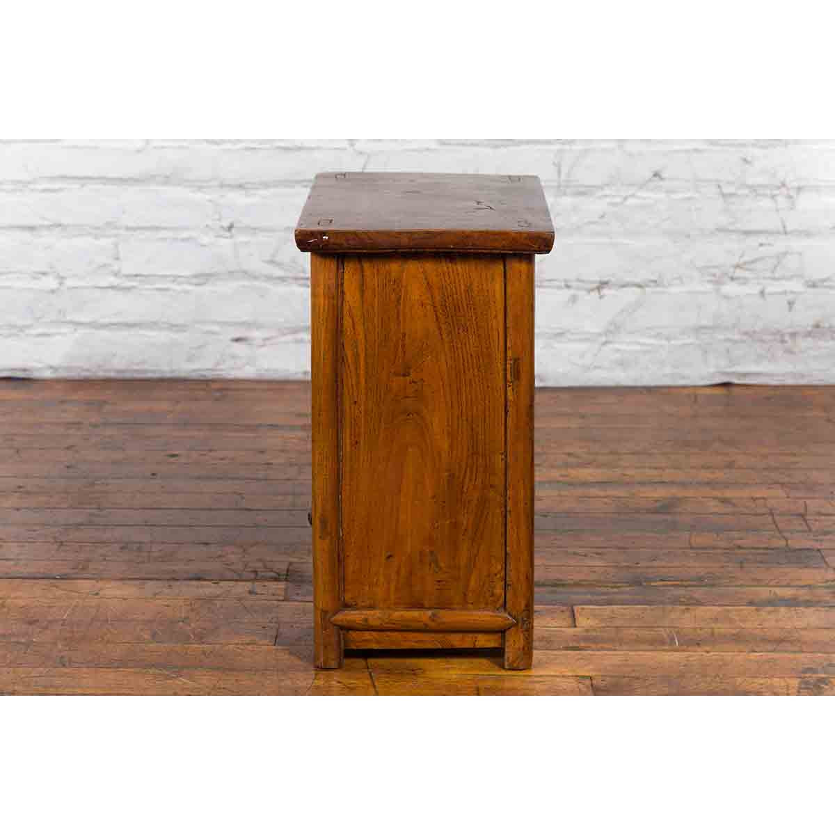 Chinese Qing Dynasty 19th Century Elmwood Side Cabinet with Doors and Drawers-16. Asian & Chinese Furniture, Art, Antiques, Vintage Home Décor for sale at FEA Home