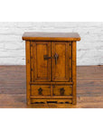Chinese Qing Dynasty 19th Century Elmwood Side Cabinet with Doors and Drawers-2. Asian & Chinese Furniture, Art, Antiques, Vintage Home Décor for sale at FEA Home