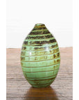 Artisan Contemporary Green and Brown Glaze Ceramic Vase with Spiral Decor-11. Asian & Chinese Furniture, Art, Antiques, Vintage Home Décor for sale at FEA Home