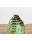 Artisan Contemporary Green and Brown Glaze Ceramic Vase with Spiral Decor-6. Asian & Chinese Furniture, Art, Antiques, Vintage Home Décor for sale at FEA Home