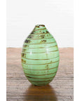 Artisan Contemporary Green and Brown Glaze Ceramic Vase with Spiral Decor-10. Asian & Chinese Furniture, Art, Antiques, Vintage Home Décor for sale at FEA Home