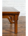Chinese Qing Dynasty 19th Century Elmwood Coffee Table with Carved Apron-9. Asian & Chinese Furniture, Art, Antiques, Vintage Home Décor for sale at FEA Home
