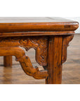 Chinese Qing Dynasty 19th Century Elmwood Coffee Table with Carved Apron-11. Asian & Chinese Furniture, Art, Antiques, Vintage Home Décor for sale at FEA Home