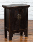 Chinese Qing Dynasty 19th Century Side Cabinet with Distressed Black Lacquer-11. Asian & Chinese Furniture, Art, Antiques, Vintage Home Décor for sale at FEA Home